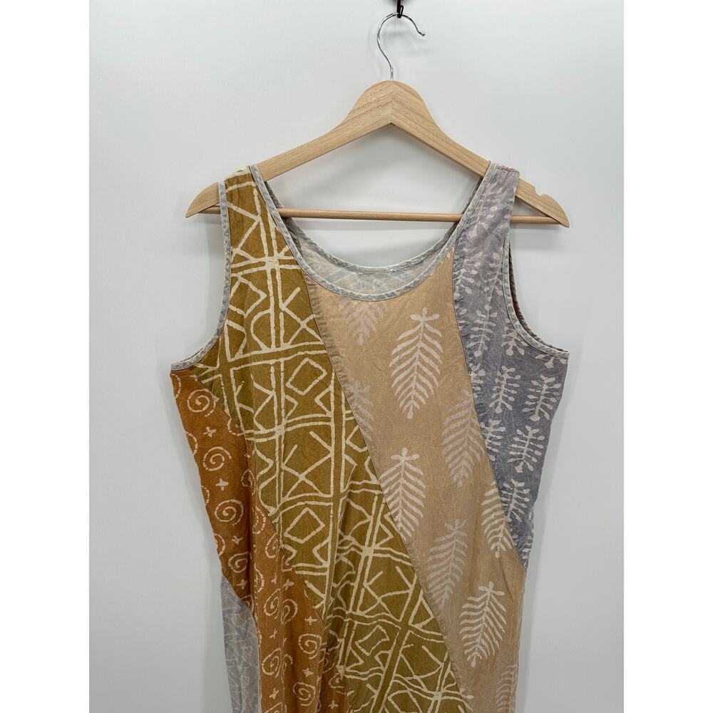 Lagenlook Maxi Long Dress Asymmetrical Sleeveless Boho Coastal Artsy Women Large - Picture 4 of 6